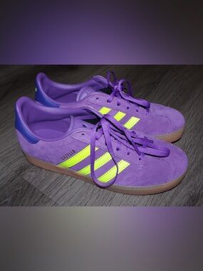 adidas Originals Gazelle Shoes Purple/Solar Yellow/Gum
